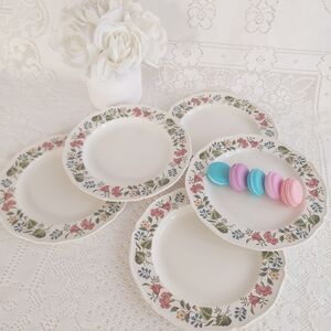 Wedgwood Derwent Salad Plates - 8 inch, Set of 5 Dessert Plates, England